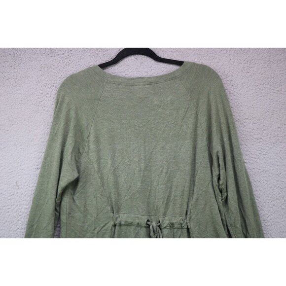 Cabi Long Sleeve Army Green V-Neck Top-Size Medium-Very Soft-Drawstring Back - Picture 8 of 10